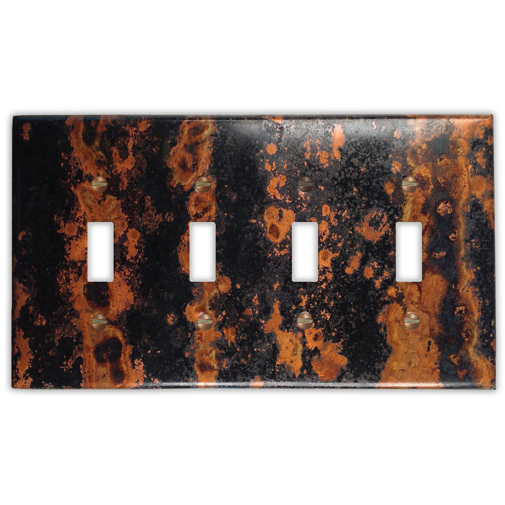 Zebra Copper - 4 Toggle - Switch Plate – Color Copper | Copper Patina ...