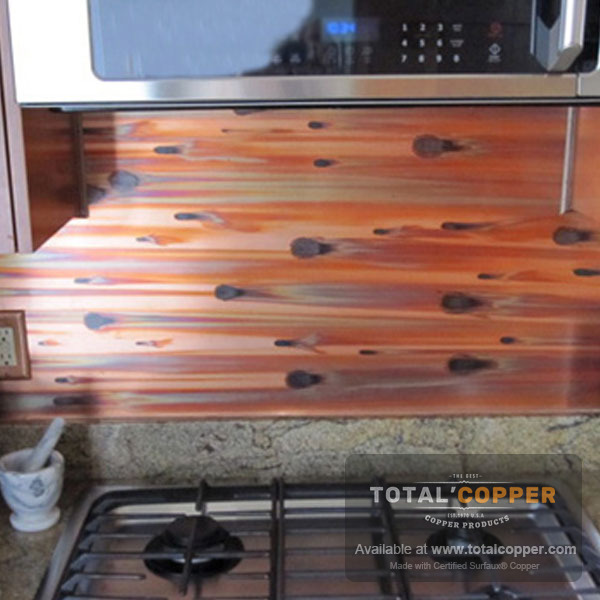 Copper Backssplash Made with Stellar Sheet Copper