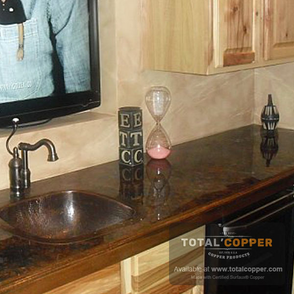 3ft x 8ft Light 36 Gauge Color Copper Ideal for Copper Sheet Metal Mottled Patina Copper Sheet Countertop Vanity & More Copper Bar Top Kitchen Backsplash Bathroom Real Aged Patina 