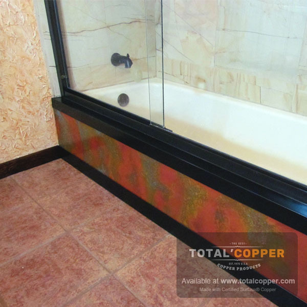 Rojo Copper Shower Side Panel Backsplash | Copper Backsplash