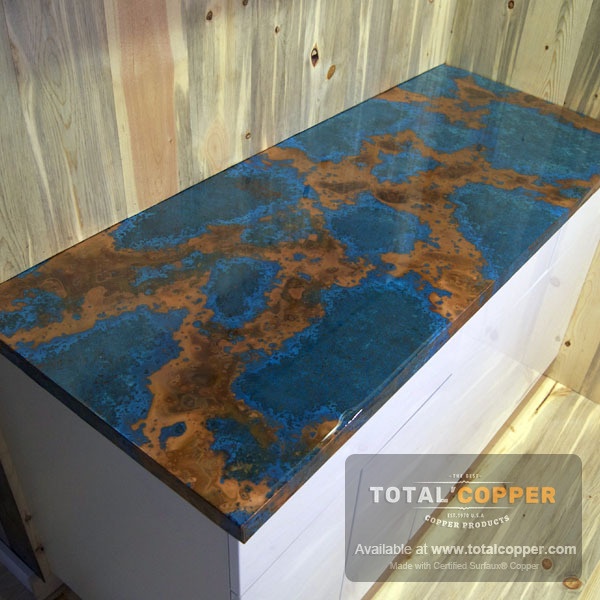 Azul Copper Backsplash Sheet – Color Copper | Copper Patina Sheets